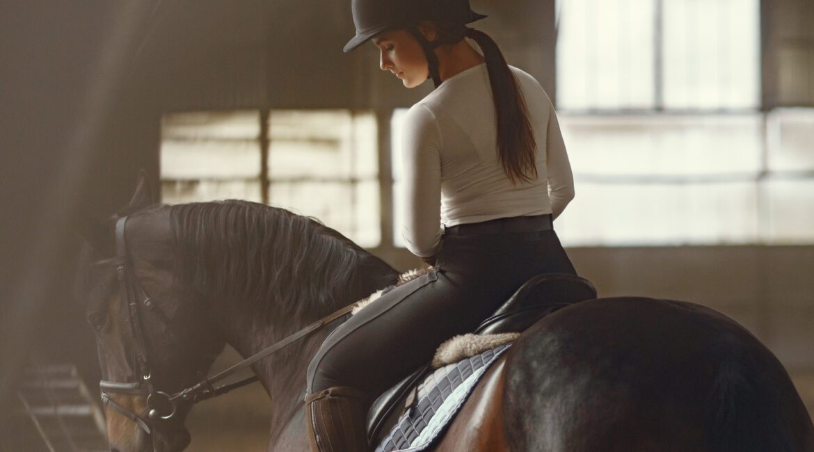 The Benefits of Equine Massage 2 elegant girl farm wiith horse